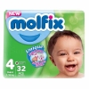 Couches Molfix Paquet de 32 PiÃ¨ces pour bÃ©bÃ© | 7 Ã  18 kg